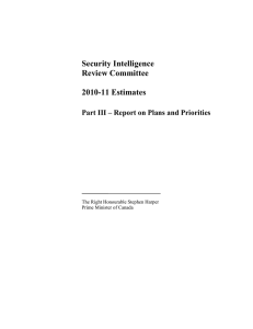 Security Intelligence Review Committee 2010-11 Estimates