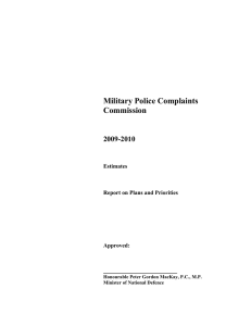 Military Police Complaints Commission 2009-2010