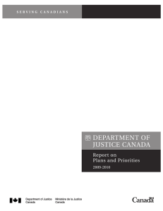 DePaRtment of Justice canaDa Report on Plans and Priorities