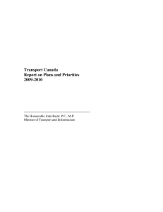 Transport Canada Report on Plans and Priorities 2009-2010