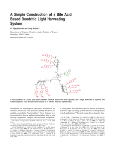 A Simple Construction of a Bile Acid Based Dendritic Light Harvesting System ORGANIC