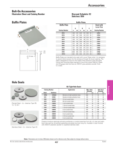 Bolt-On Accessories Baffle Plates Illustration Sheet and Catalog Number Baffle Plate