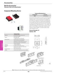 Accessories Bolt-On Accessories Component Mounting Device Illustration Sheet and Catalog Number