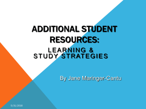 ADDITIONAL STUDENT RESOURCES: