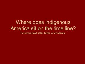 Where does indigenous America sit on the time line?
