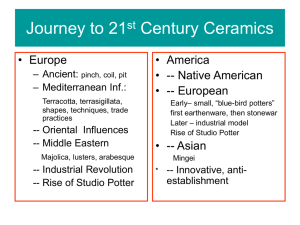 Journey to 21 Century Ceramics • Europe • America