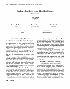Challenge  Problems  for  Artificial  Intelligence Introduction: