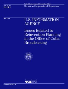 GAO U.S. INFORMATION AGENCY Issues Related to