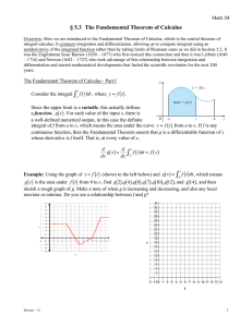 § 5.3  The Fundamental Theorem of Calculus