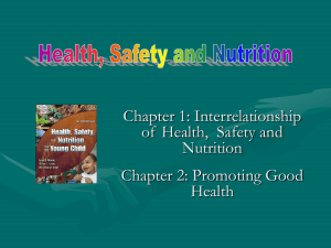 Chapter 1: Interrelationship of  Health,  Safety and Nutrition