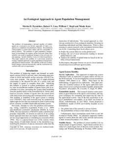 An Ecological Approach to Agent Population Management