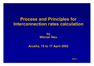 Process and Principles for Interconnection rates calculation by Werner Neu