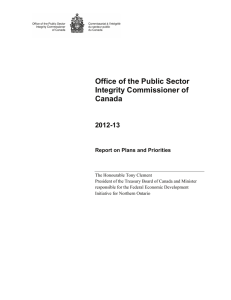 Office of the Public Sector Integrity Commissioner of Canada 2012-13