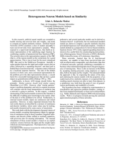 Heterogeneous Neuron Models based on Similarity Llu´ıs A. Belanche Mu ˜ noz