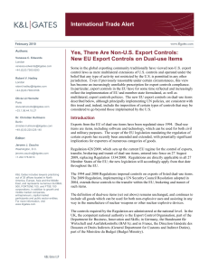 International Trade Alert Yes, There Are Non-U.S. Export Controls: