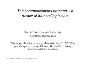 Telecommunications demand – a review of forecasting issues