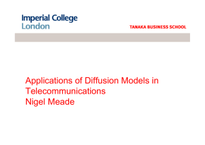 Applications of Diffusion Models in Telecommunications Nigel Meade
