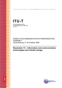 ITU-T Resolution 73 – Information and communication technologies and climate change
