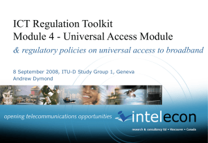 ICT Regulation Toolkit Module 4 - Universal Access Module