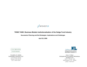 THINK TANK: Business Models Institutionalization of the Hedge Fund Industry