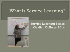 Service Learning Basics Gavilan College, 2014
