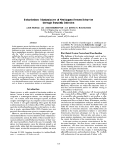 Behaviosites: Manipulation of Multiagent System Behavior through Parasitic Infection Amit Shabtay