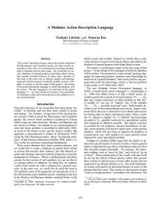 A Modular Action Description Language Vladimir Lifschitz