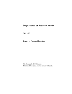 Department of Justice Canada 2011-12 Report on Plans and Priorities