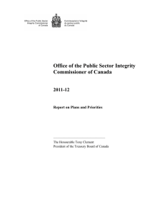 Office of the Public Sector Integrity Commissioner of Canada 2011-12