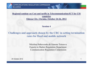 Regional seminar on Cost and tariffs in Telecommunication/ICT for CIS countries