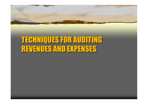 TECHNIQUES FOR AUDITING REVENUES AND EXPENSES