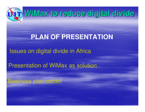 WiMax to reduce digital divide