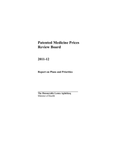 Patented Medicine Prices Review Board 2011-12