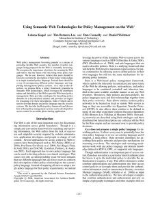 Using Semantic Web Technologies for Policy Management on the Web