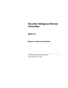 Security Intelligence Review Committee 2012-13 Report on Plans and Priorities