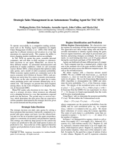 Strategic Sales Management in an Autonomous Trading Agent for TAC...