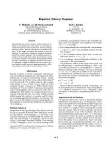 Repairing Ontology Mappings C. Meilicke and H. Stuckenschmidt Andrei Tamilin