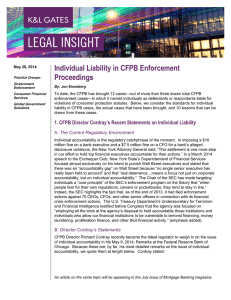 Individual Liability in CFPB Enforcement Proceedings