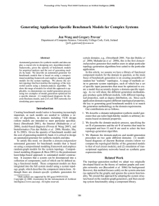 Generating Application-Specific Benchmark Models for Complex Systems et