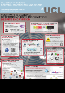 YOUR WIFI IS LEAKING − DETERMINING USER INFORMATION DESPITE ENCRYPTION UCL SECURITY SCIENCE
