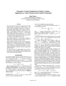 Geometric Variance Reduction in Markov Chains. Rémi Munos