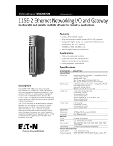 115E-2 Ethernet Networking I/O and Gateway TD032097EN Features