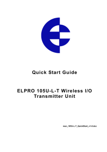 Quick Start Guide ELPRO 105U-L-T Wireless I/O Transmitter Unit
