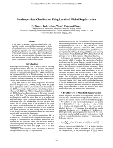 Semi supervised Classification Using Local and Global Regularization Fei Wang