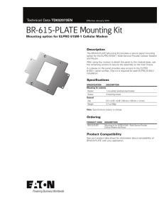 BR-615-PLATE Mounting Kit TD032073EN Mounting option for ELPRO 615M-1 Cellular Modem Description