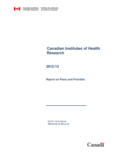 Canadian Institutes of Health Research 2012-13
