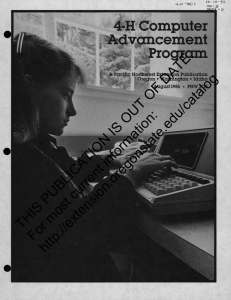 4-H Computer Advancement Program DATE.