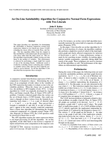 An On-Line Satisfiability Algorithm for Conjunctive Normal Form Expressions