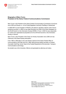 Biography of Marc Furrer, President of the Swiss Federal Communications Commission