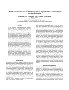 A Functional and Behavioral Knowledge-based Implementation for Intelligent Sensors/Actuators R.Dapoigny